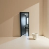 Grey oil sand glass door interior partition, frosted translucent anti-peeping sliding door for bathroom and kitchen Application Scenario